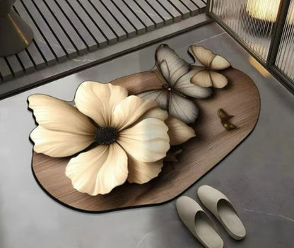3D Realistic Pattern Non-Slip Absorbent Mat - Safe, Slip-Resistant, Quick-Drying