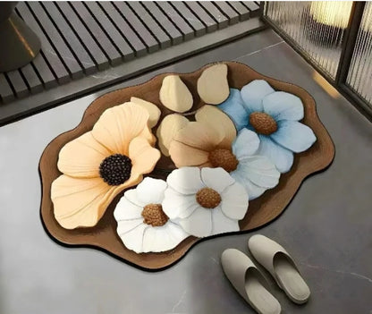 3D Realistic Pattern Non-Slip Absorbent Mat - Safe, Slip-Resistant, Quick-Drying