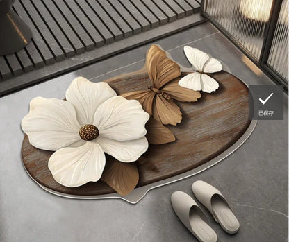 3D Realistic Pattern Non-Slip Absorbent Mat - Safe, Slip-Resistant, Quick-Drying