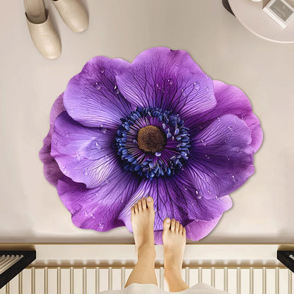 3D Floral Non-Slip Absorbent Mat – Soft & Comfortable