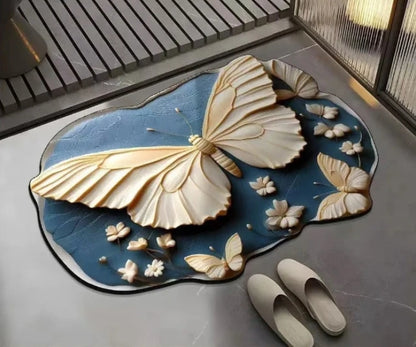 3D Realistic Pattern Non-Slip Absorbent Mat - Safe, Slip-Resistant, Quick-Drying