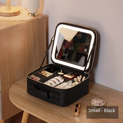 LED Mirror Cosmetic Bag, Portable and Spacious for Travel