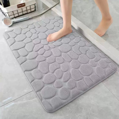 Cobblestone Embossed Bathroom Bath Mat