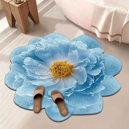 3D Floral Non-Slip Absorbent Mat – Soft & Comfortable